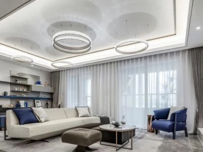 机电小区130㎡现代轻奢风格三居室装修案例