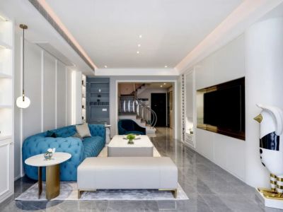 天知雅砻阳光250平米别墅现代简约风装修案例