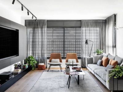 凤凰城108平米3室2厅现代简约三居室装修案例