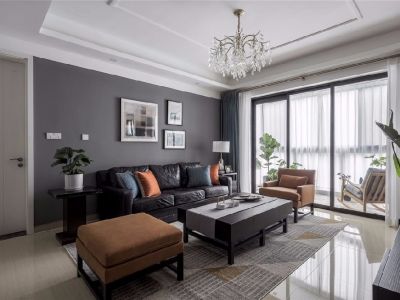 山水城现代风格130平米三居室设计效果图案例