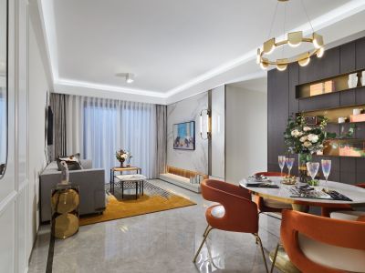 中国铁建花语津郡现代风格88平米装修案例