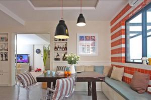 [济南绿藤装饰]109平三居，轻美式风，撞色瓷砖