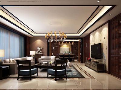 融创熙园182平米大平层中式风格装修案例