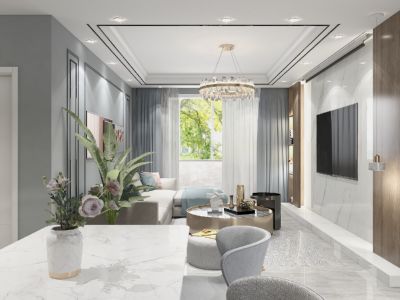 朗诗熙园124㎡三居室现代简约装修案例