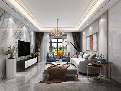 万科广场现代风格132平米三居室装修案例