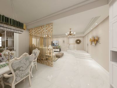 恒大帝景96平米轻奢三居装修案例