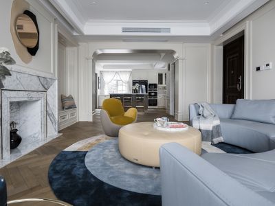 国鑫·凤垭山美式风格149平米三居室设计效果图案例