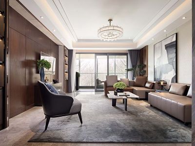 鑫江华府简欧风格126平米三居室装修案例