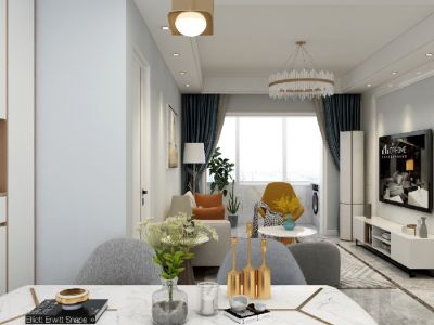 上江界110平米现代简约三室装修案例