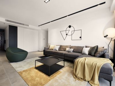 国瑞蓝山郡现代风格123平米三居室装修案例