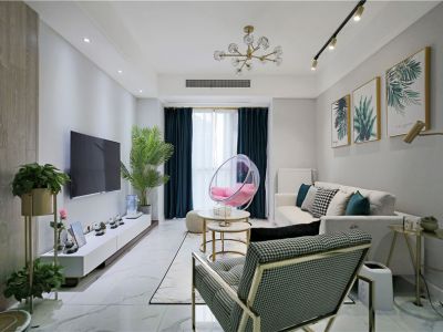 凯旋城北欧风格110平米三居室装修案例