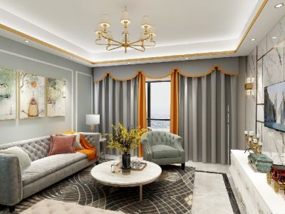 鼎鑫花园150平米简欧风格三室装修案例