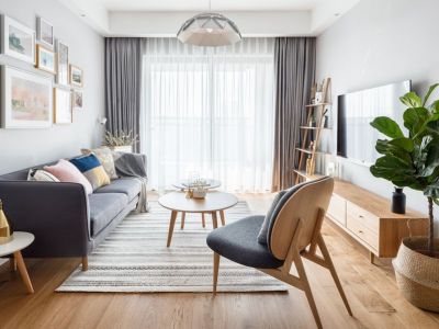 中岳华庭北欧风格102平米三居室装修案例