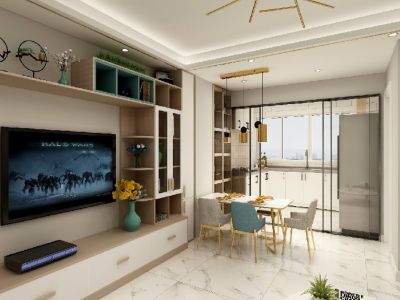 金苑小区90平米现代简约三居室装修案例