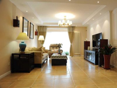 金域蓝城四居128平美式风格装修案例