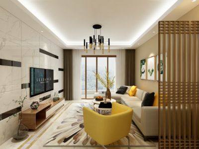 罗曼蒂克100平米现代简约风格三室两厅装修案例