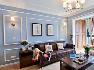 万达华园三居123平美式风格装修案例