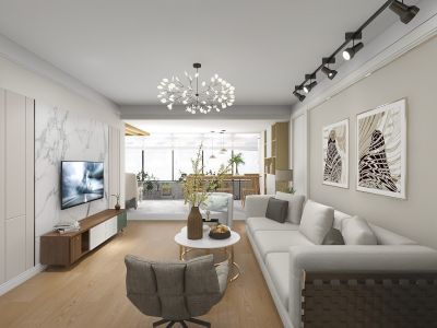 铜铃小区160㎡四居室现代简约装修案例