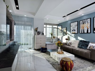 青城国际110㎡三居室现代简约装修案例