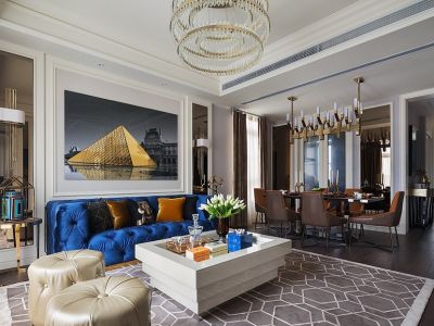 保利里院里轻奢风格128平米三居室装修案例