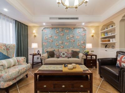 建邦华庭三居125平美式风格装修案例