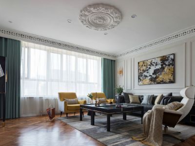 恒大翡翠华庭现代风格122平米三居室装修设计图案例