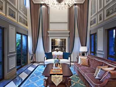 洞林湖新田城奢华欧式225平米别墅装修案例