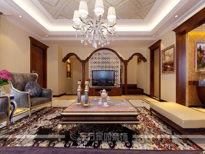 花溪地欧式风格164平米别墅装修案例