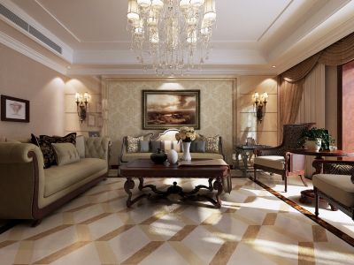 麦岛金岸美式风格198平米别墅装修案例