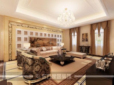 时代城欧式风格240平米别墅装修案例
