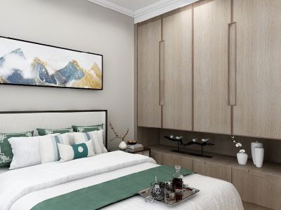 水岸名都105平米新中式三居室装修案例