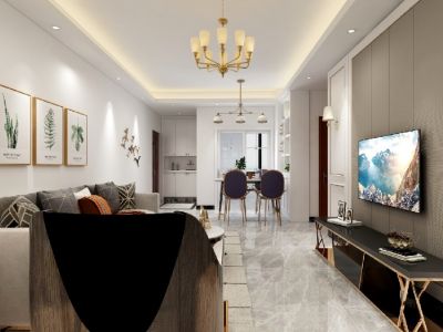 左岸名苑80平方二居室现代轻奢装修案例