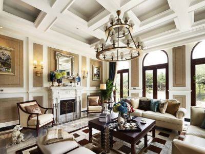 绿地香颂美式风格200平米别墅装修案例