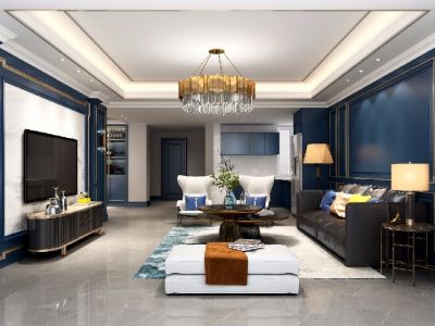 翡翠国际紫云府350平米美式风格装修案例