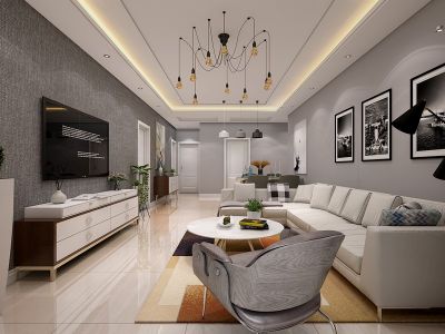 东方至尊现代风格140平米三居室装修案例