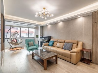 开元四季118平米现代简约二居装修案例