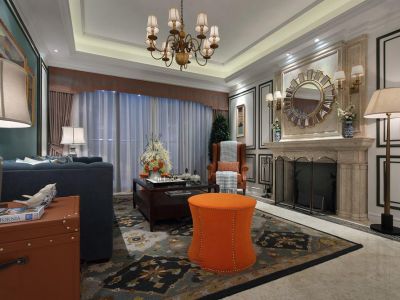 城南正荣府新古典风格140平米三室两厅装修案例