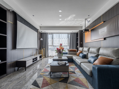 山语丽舍现代风格106平米三居室装修设计图案例