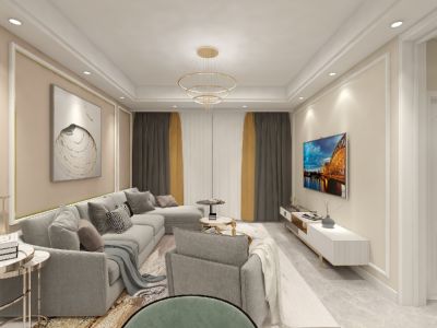 长鹭悦湖85㎡二居室现代风格装修案例