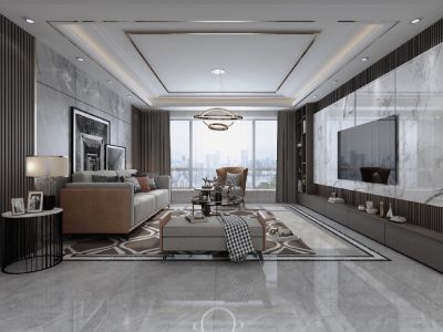 万科现在城120㎡三居室现代简约装修案例