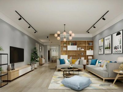 尚乐城北欧风格110平米三居室装修案例