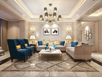 天泰阳光水岸简欧风格112平米三居室装修案例