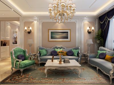 祥泰家园欧式风格116平米三居室装修案例