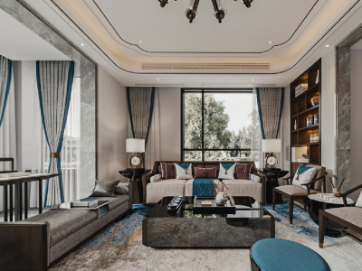 半山绿地180㎡四居室新中式风格装修案例