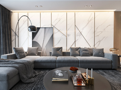 半山中庭120㎡三居室现代简约装修案例