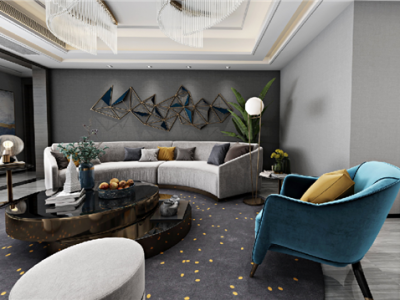 得一剑桥城108㎡二居室港式轻奢装修案例