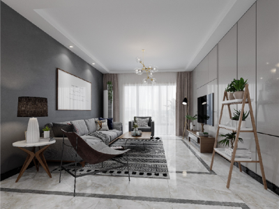 阳光揽胜121㎡三居室简约风格装修案例