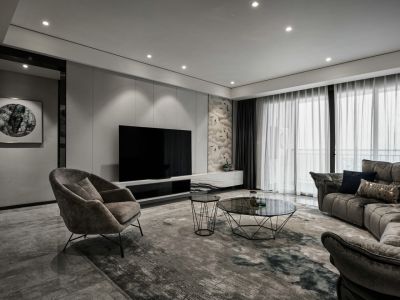 徽贵苑132㎡现代轻奢风三室两厅装修案例