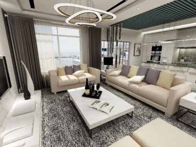 御景澜湾103平现代简约三室装修案例