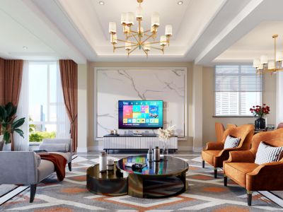 波尔多庄园220㎡跃层简欧轻奢装修案例